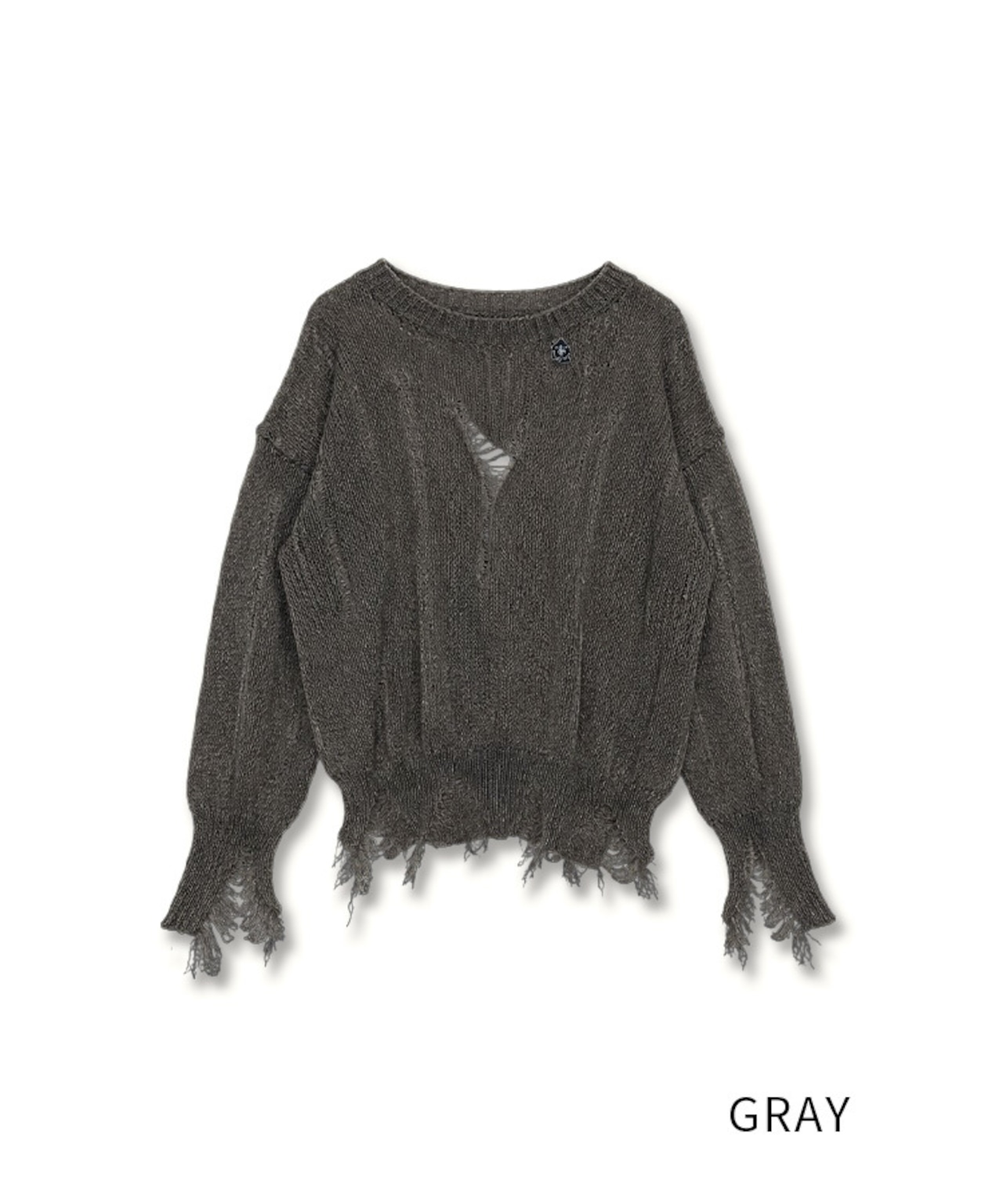 【直営限定ITEM】ローゲージダメージニット (GRAY) CQ-49013H