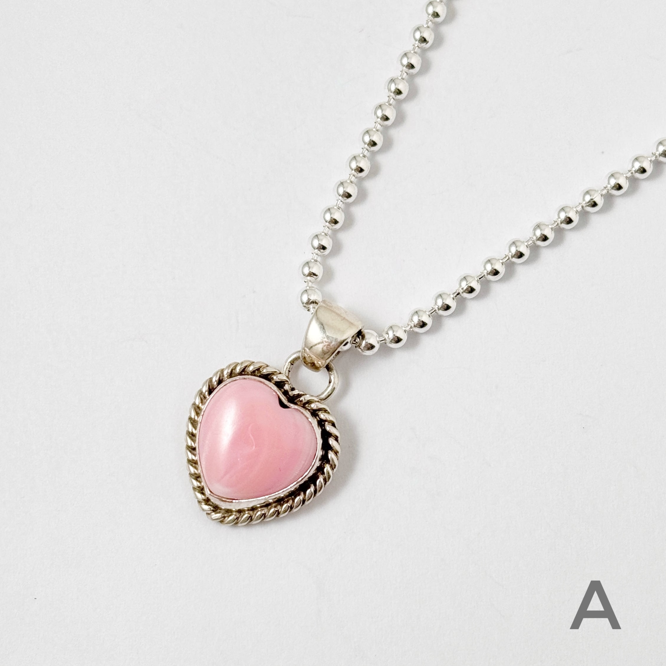 Indian Jewelry 》ハート コンクシェル ペンダント ネックレス