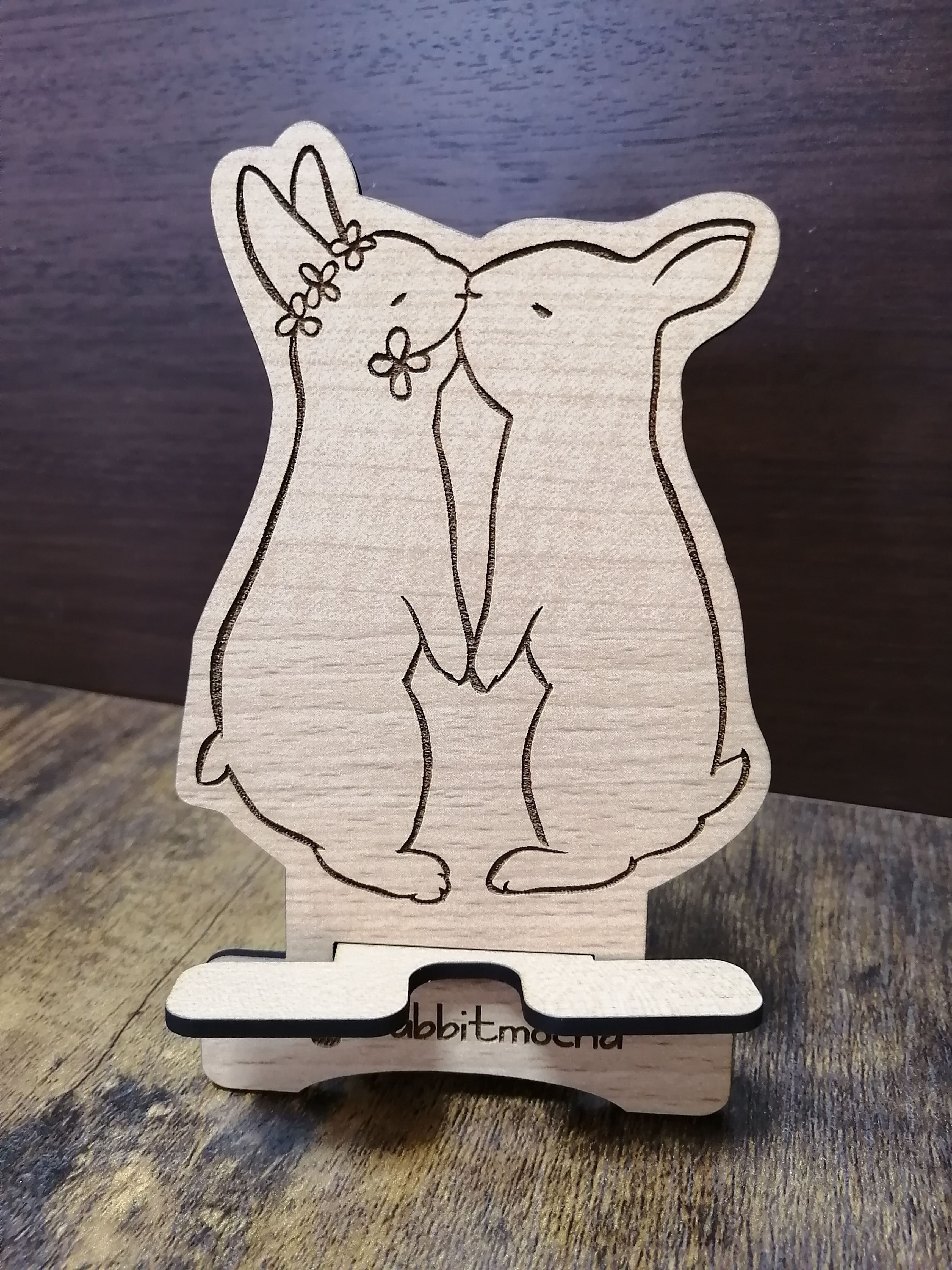 木製スマホスタンド「もぐもぐ」 | rabbitmocha