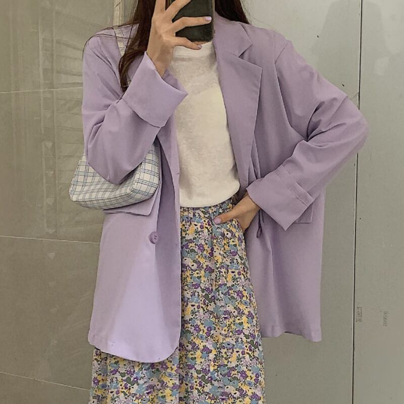 2020年夏の新しいカジュアルスーツジャケットバージョンルーズで薄い紫色の日焼け止めシャツ小さなスーツトップ 1号婦人60005432402
