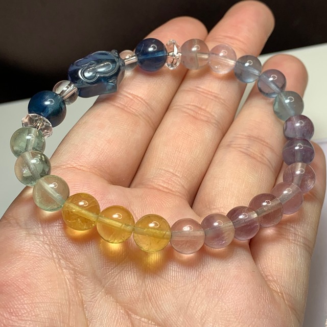 ぺんぎんさんフローライト・デザインブレスレット