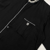 BLACK PIA ブラックピア ノーカラー 半袖シャツ サイズ L /メンズ/ライカ/日本製/ブラック
