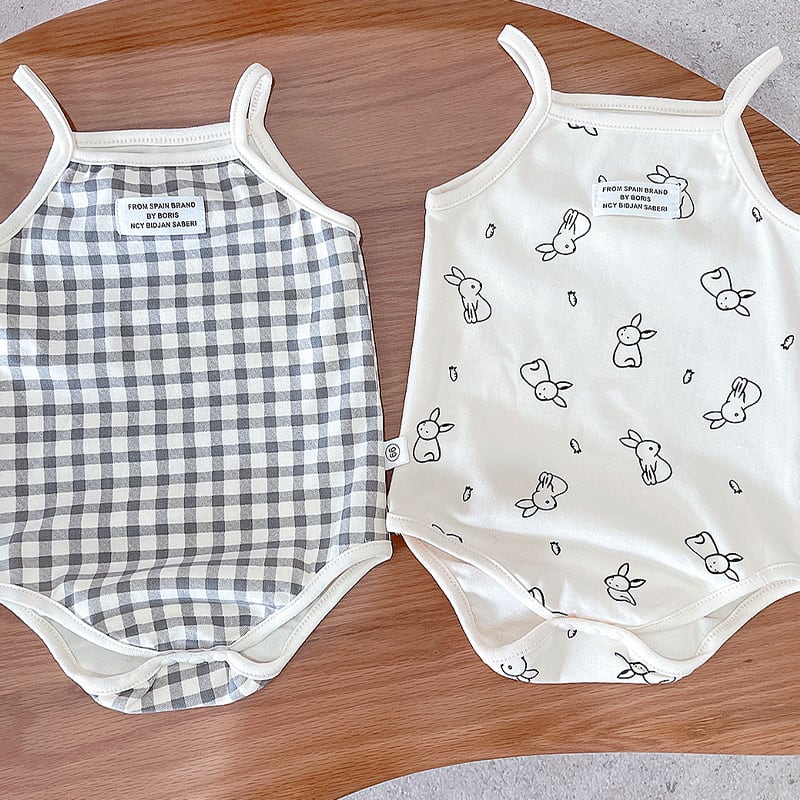 BABY】夏作ナチュラル総柄キャミソールロンパース | 韓国子供服通販
