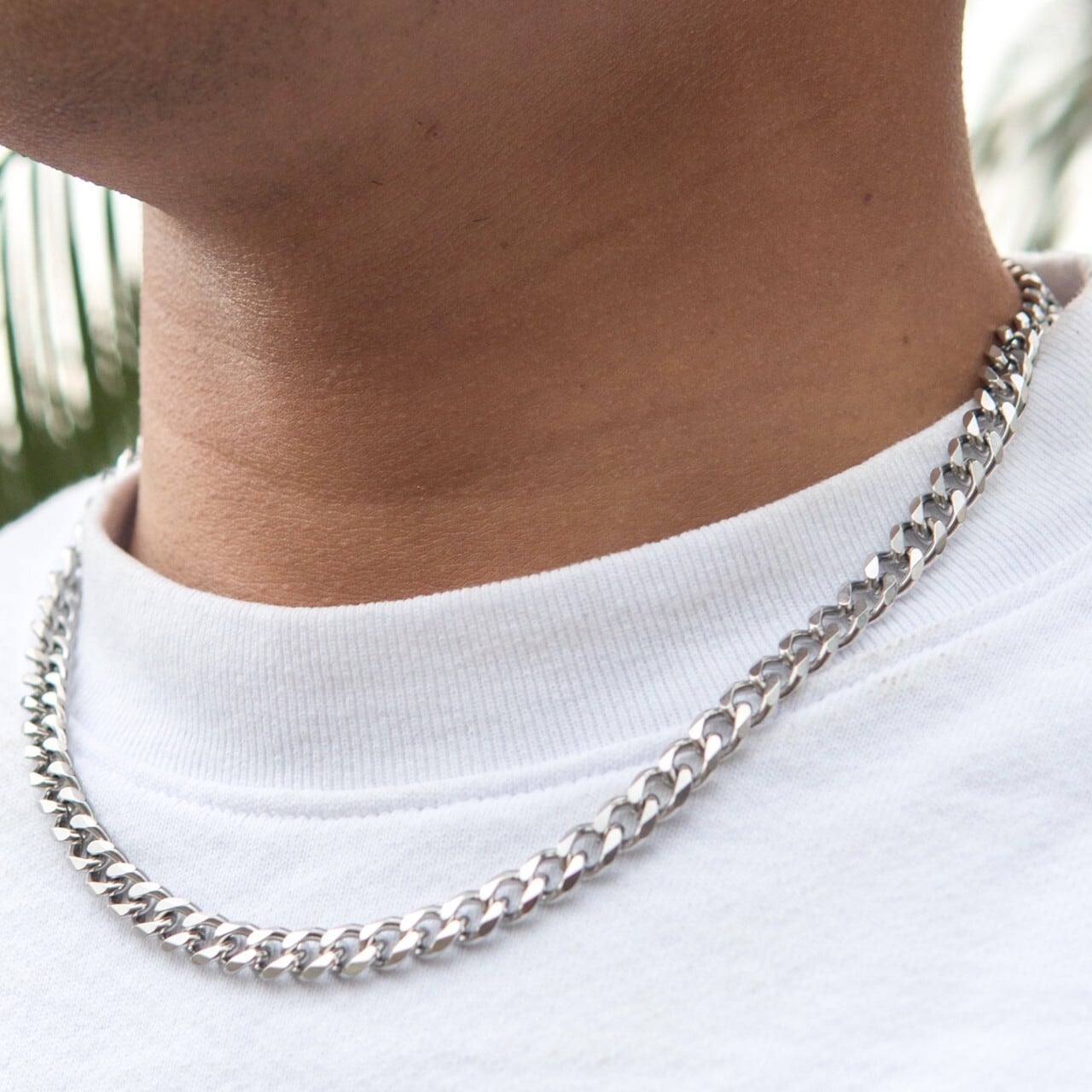 Miami Chain Link Necklace 【7.6mm/SILVER】 | Glitter powered by BASE