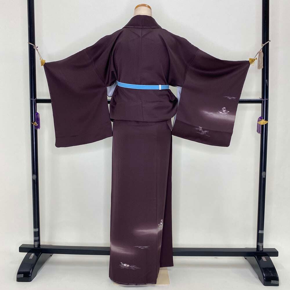 訪問着 中古 小豆色 焦げ茶 古典 裄丈66.5cm 身丈164.5cm 結婚式 着物 入学式 卒業式 礼装 3114 4a00e8031b2e10b6f181a730b93002