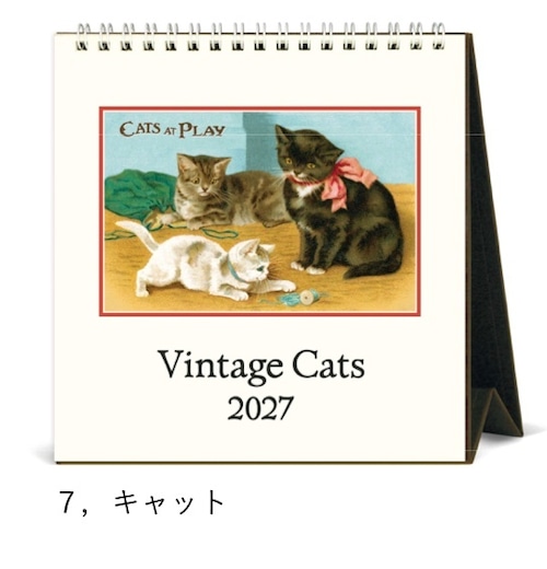 【CAVALLINI】2027デスクカレンダー/キャット ※10月発送予定商品