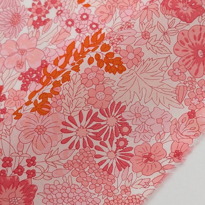 ◆輸入 リバティ LIBERTY タナローン Margaret Annie マーガレットアニー ピンク/オレンジ/レッド 約130×50cm