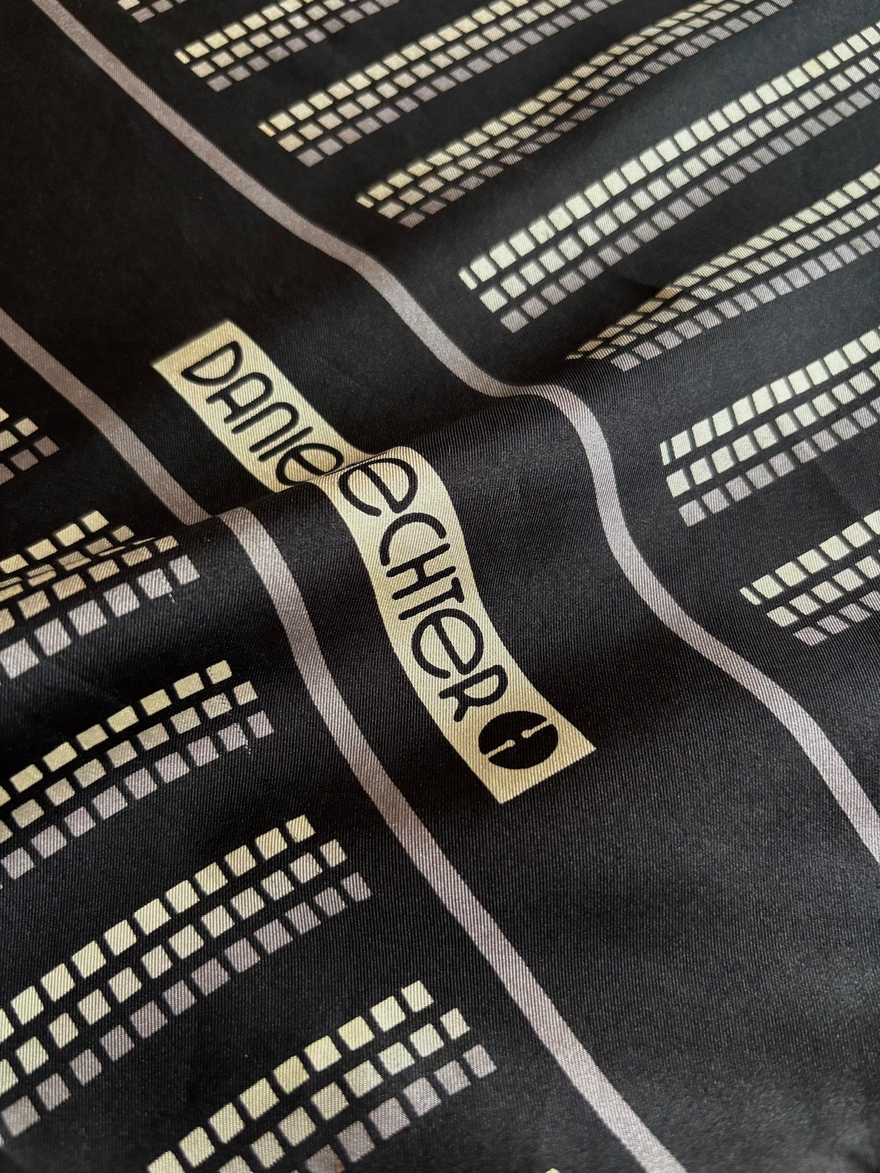 geometric stripe silk scarf-5153-8