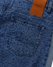 【#Re:room】LEOPARD PANELED WIDE DENIM PANTS［REP323］