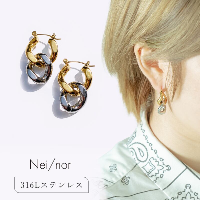nei/nor ピアス レディース フープピアス リング型ピアス シンプル