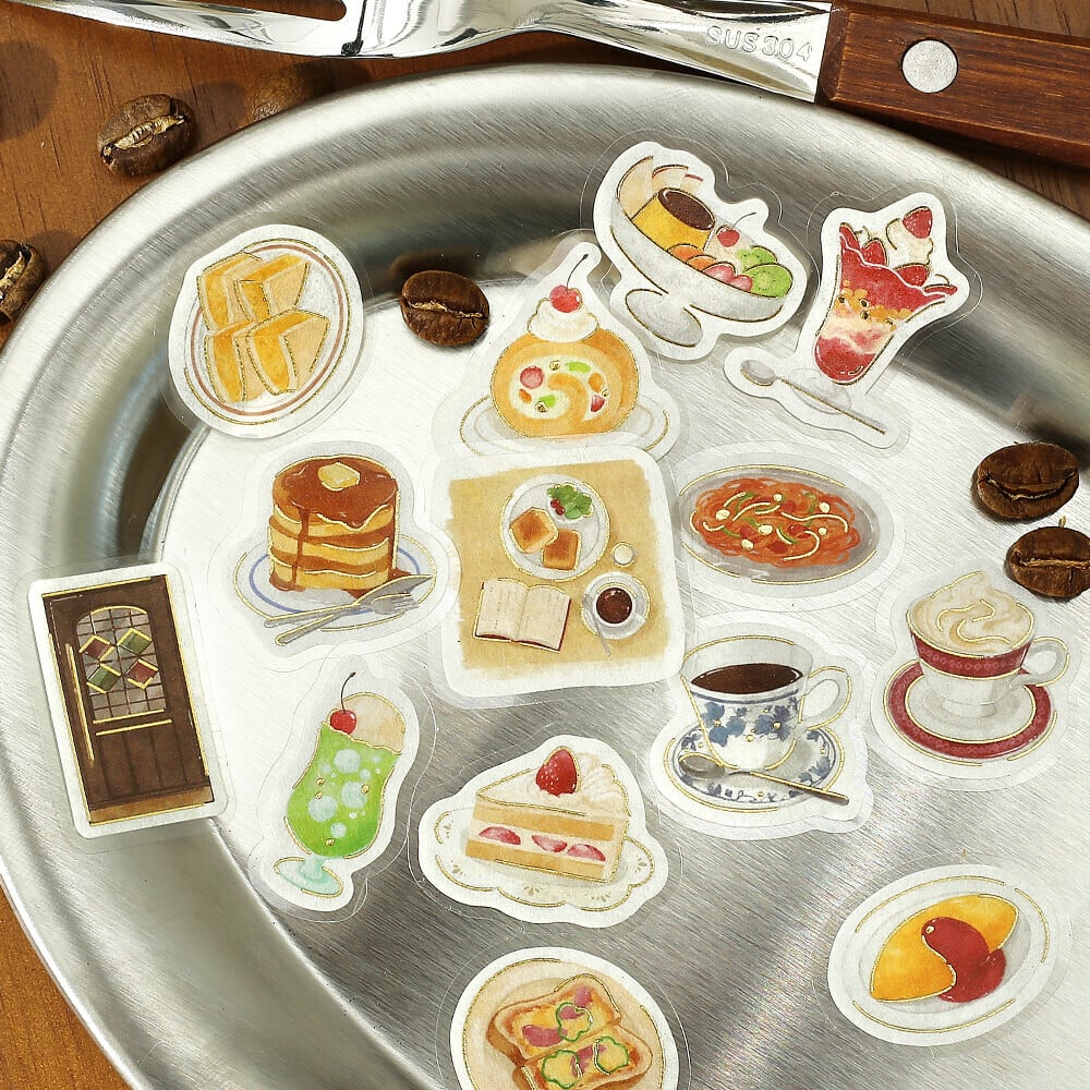 BGM フレークシール 今日もカフェ・純喫茶 | 文具雑貨 RAIN DROPS BASE店