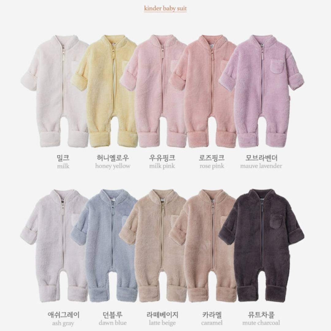 送料無料・即納】baby：fluffy fleece baby jumpsuit〔ボアフリース