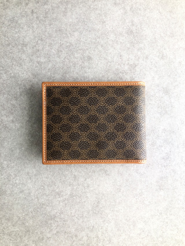 CELINE セリーヌ マカダム 財布 ブラウン PVCレザー 二つ折り vintage ヴィンテージ オールド wtrzhb