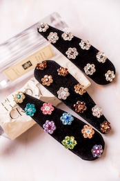 ベロアフラワースナップクリップ