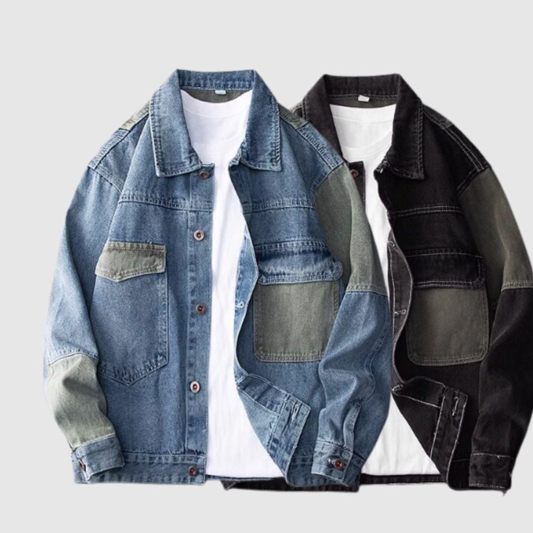 バイカラーデニムジャケット H2729