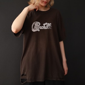 over silhouette print design fade & crash Tee