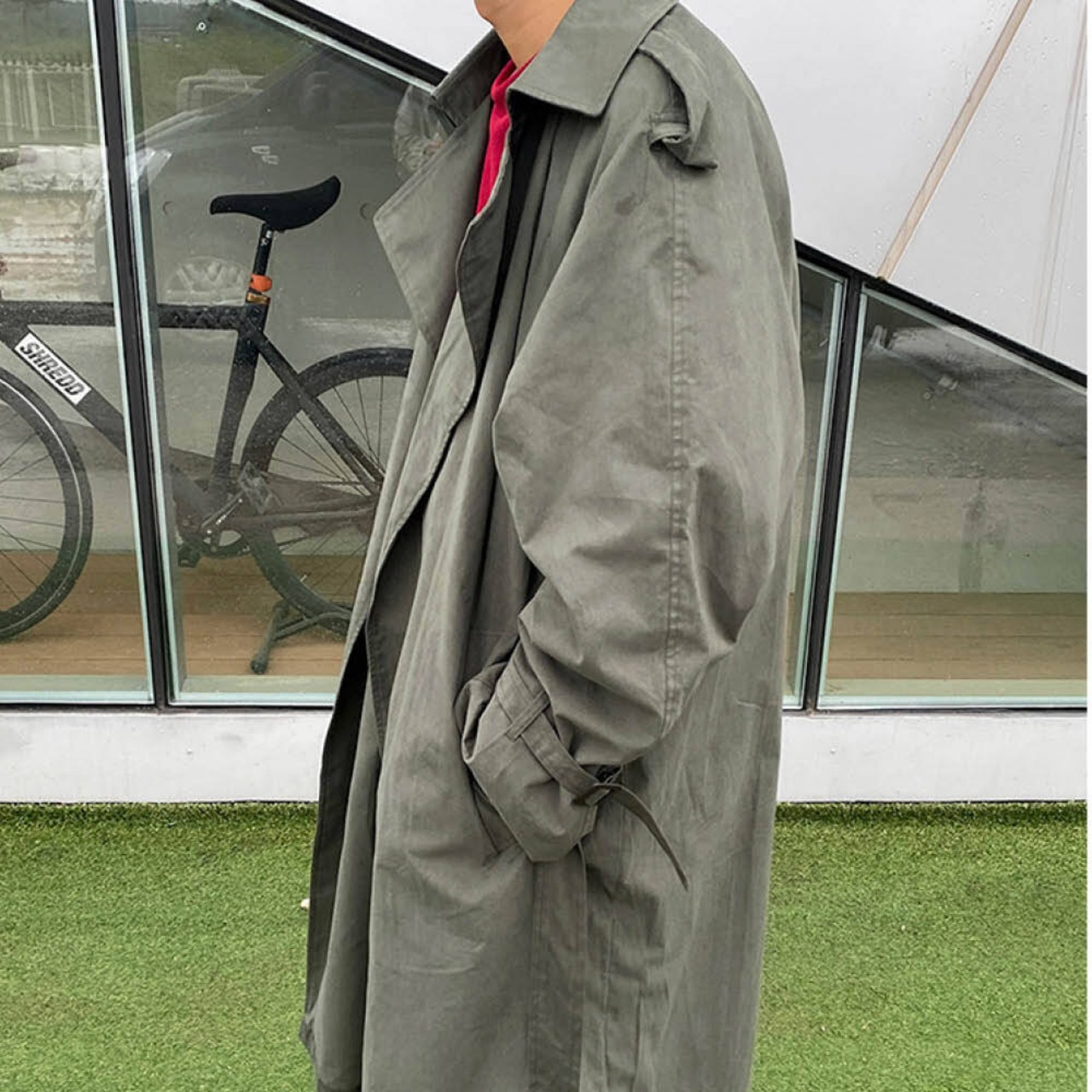 ルーズ袖ベルトコート　MT0080026