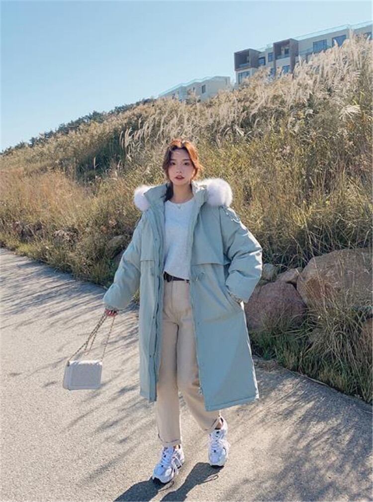 新製品 早い者勝ちパーカー 韓国版 ゆったりする 厚手 綿の服 ダウンコートフード付き