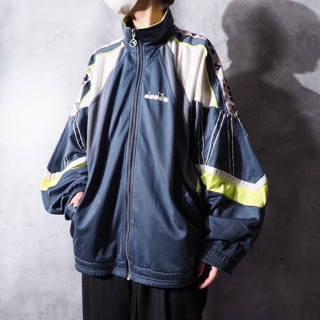 ” diadora ” technical switching panel design vintage track jacket