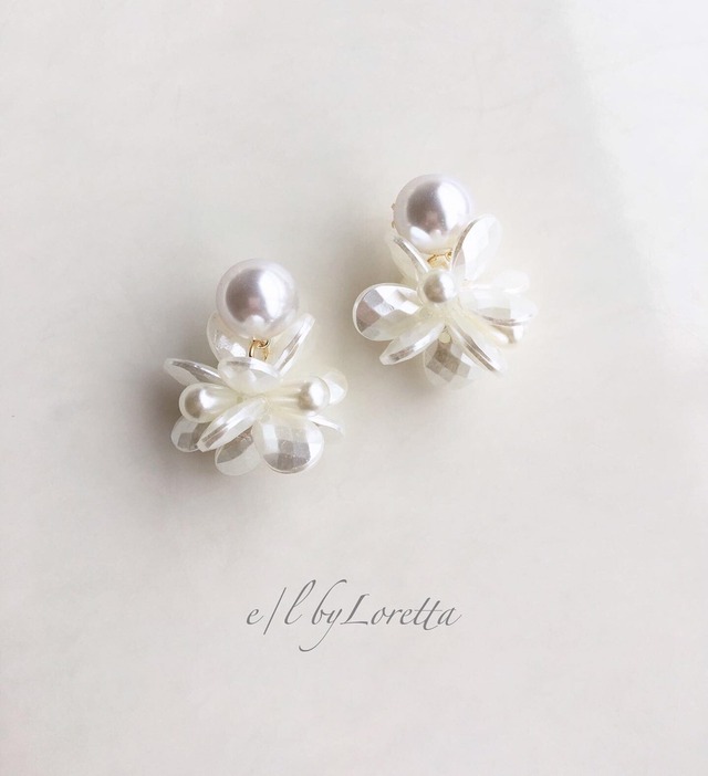 Shell flower pearl pierce  0065