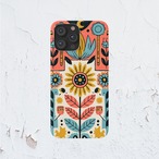 受注生産 iPhoneケース 目と花の民芸装飾画｜フォークアート PSYF045A