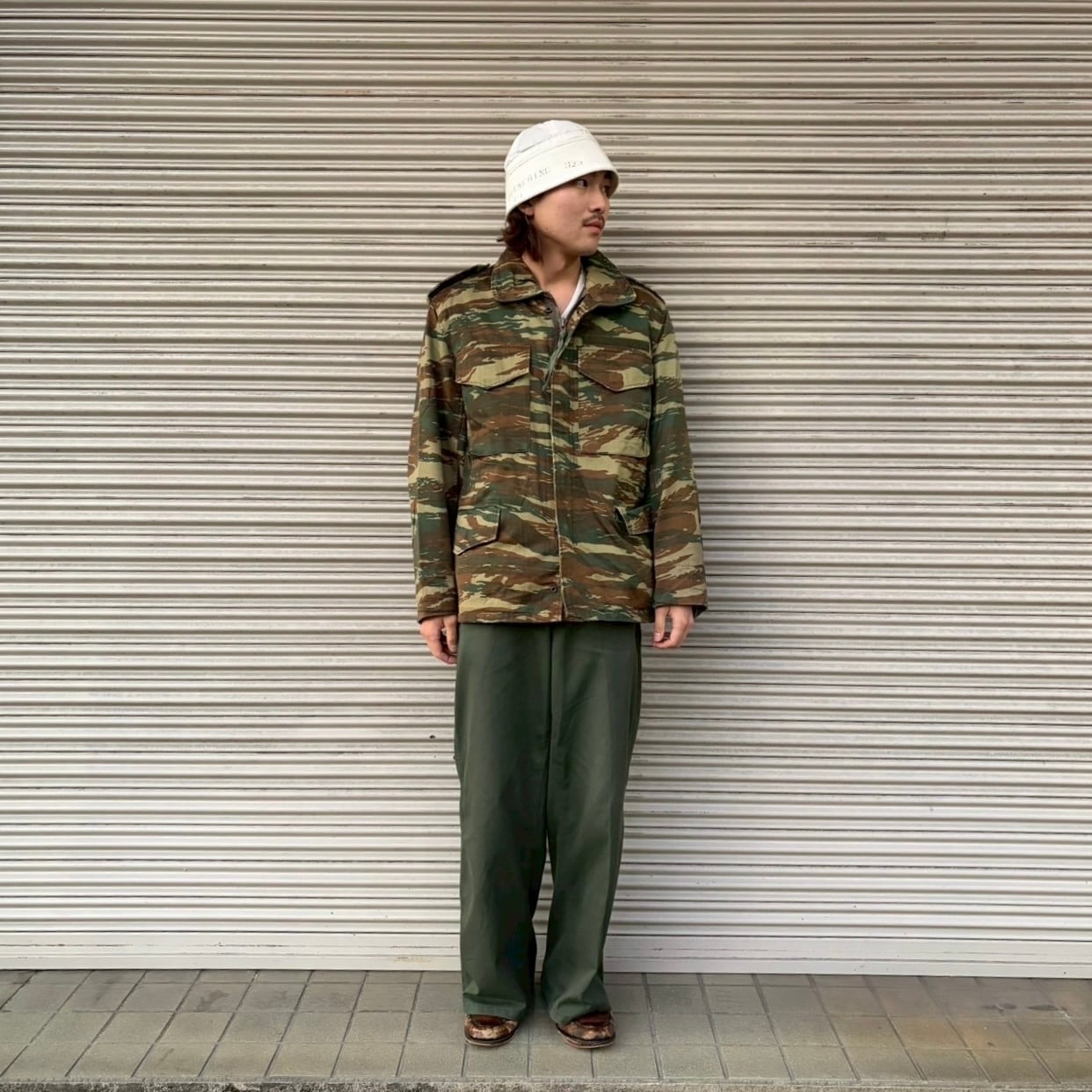 90s ギリシャ軍 実物 リザードカモ 迷彩 フィールドジャケット M