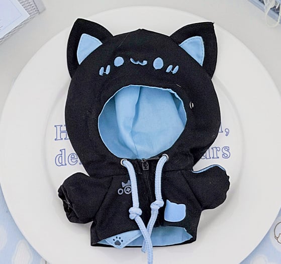 6色 ぬい服 10cm 猫耳フードパーカー ぬいぐるみ服 推し活 着ぐるみ