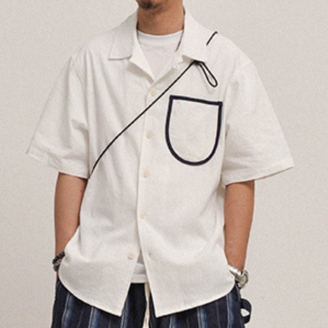 ビッグポケットオープンカラーシャツ(2color)【220981】