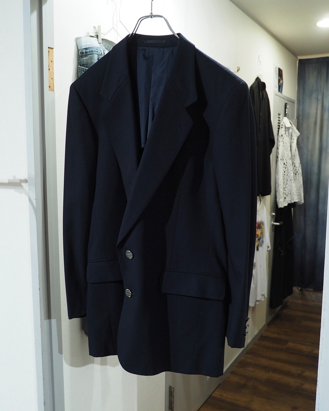 ” LANVIN - JL Logo ” Button Decoration Vintage Wool Gabardine Tailored Jacket