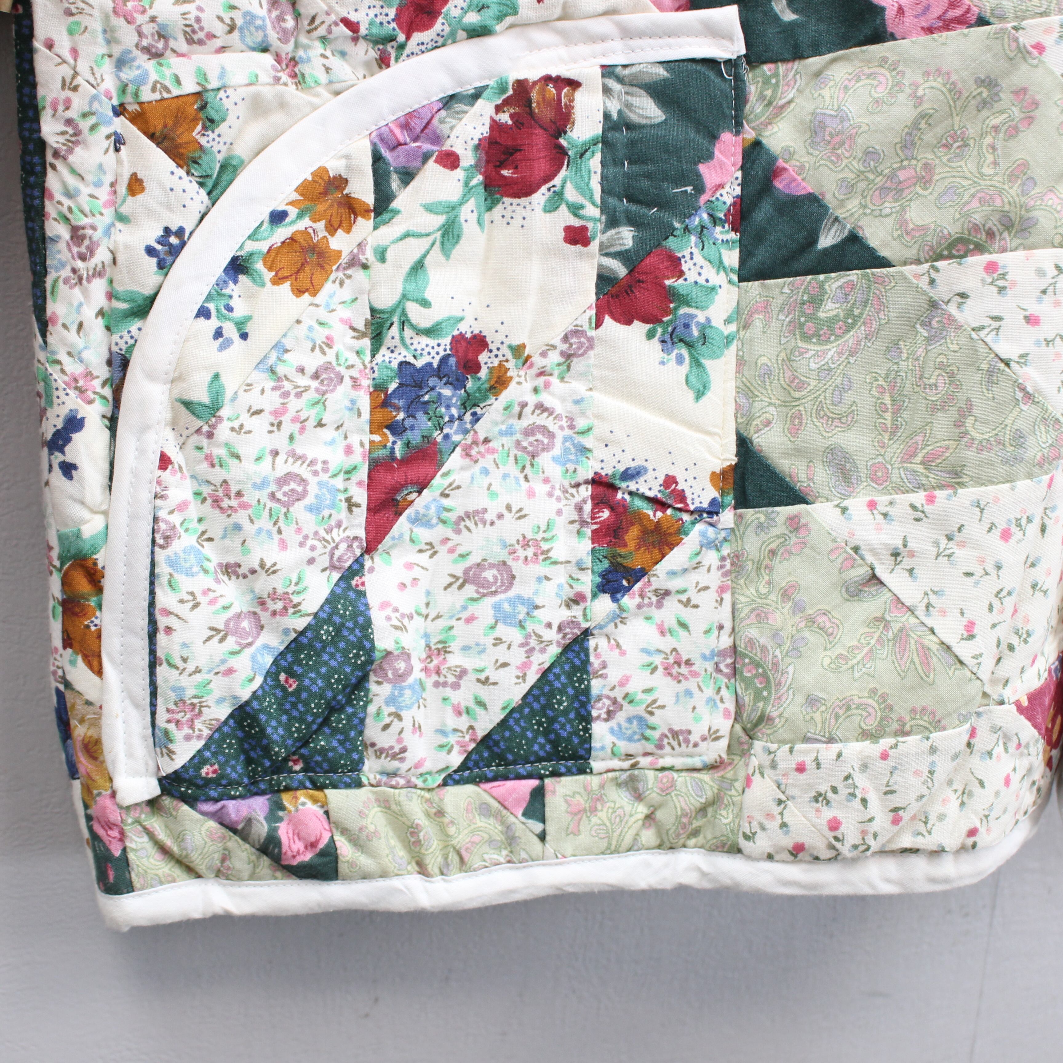 USA VINTAGE FLOWER PATTERNED QUILTING PATCHWORK JACKET/アメリカ