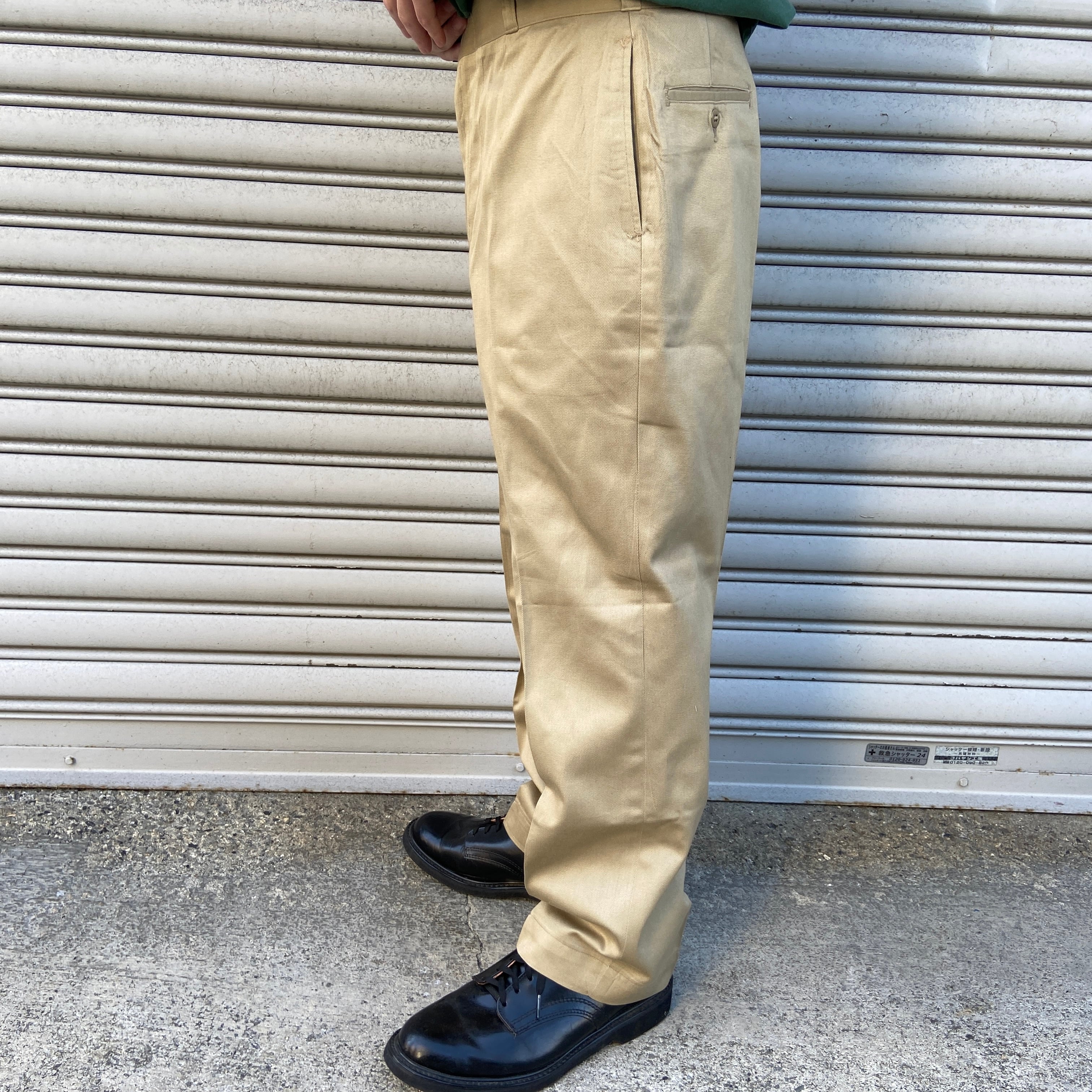 送料無料』70s U.S.ARMY ミリタリートラウザーズチノパンツ カーキ 