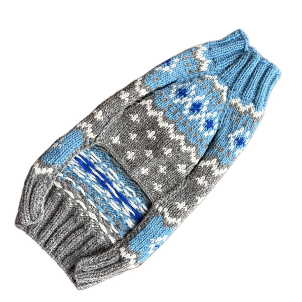 XSサイズ Chilly Dog Light Blue Fair Isle Dog Sweater チリードッグ