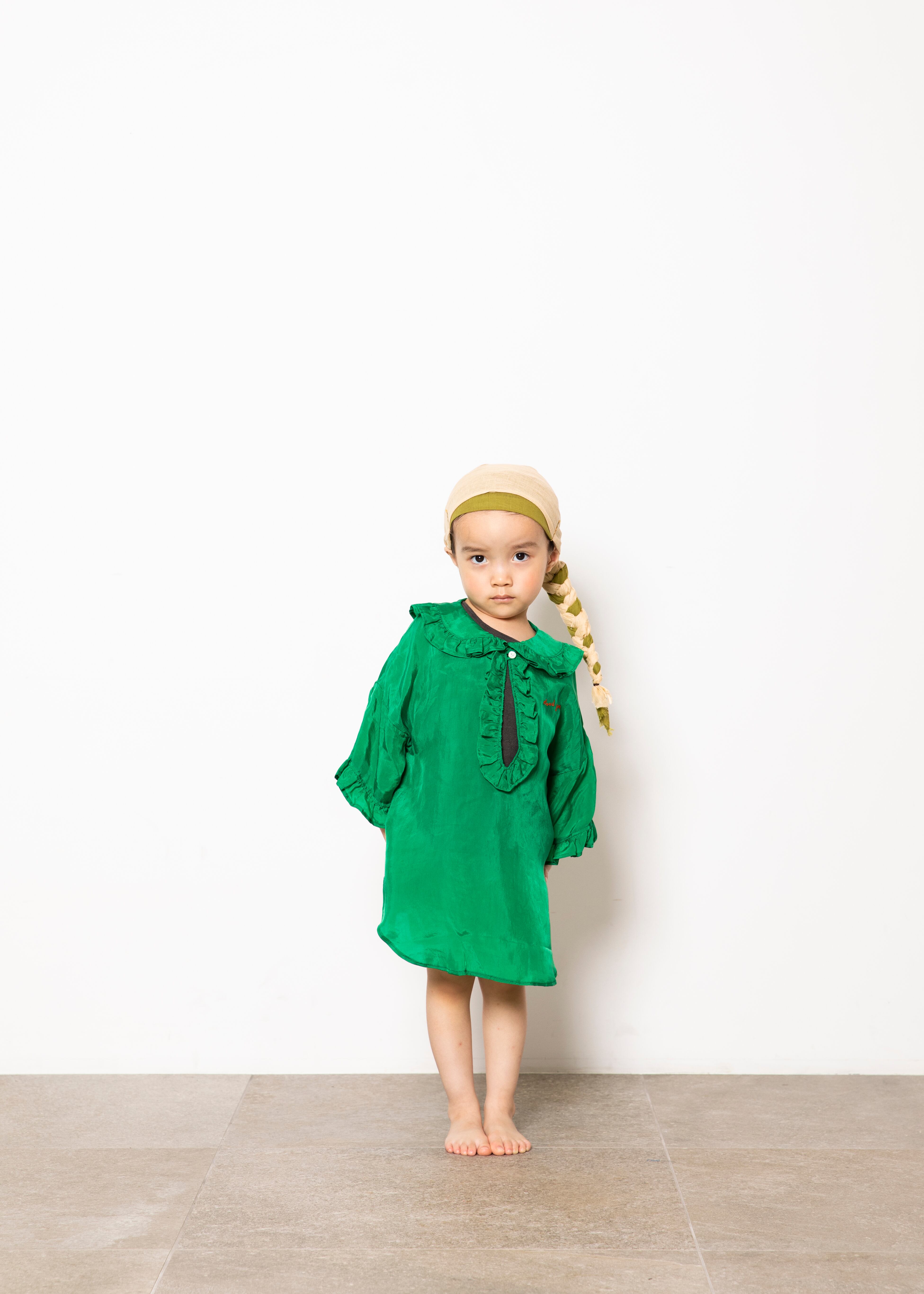 【21SS】folkmade(フォークメイド) taffeta blouse ブラウス green（S/M/L） | kobito de  punch/コビトデパンチ