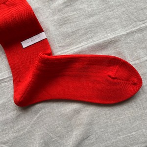 KIMURA｀｜MERINO WOOL RIB SOCKS 22-24cm Red