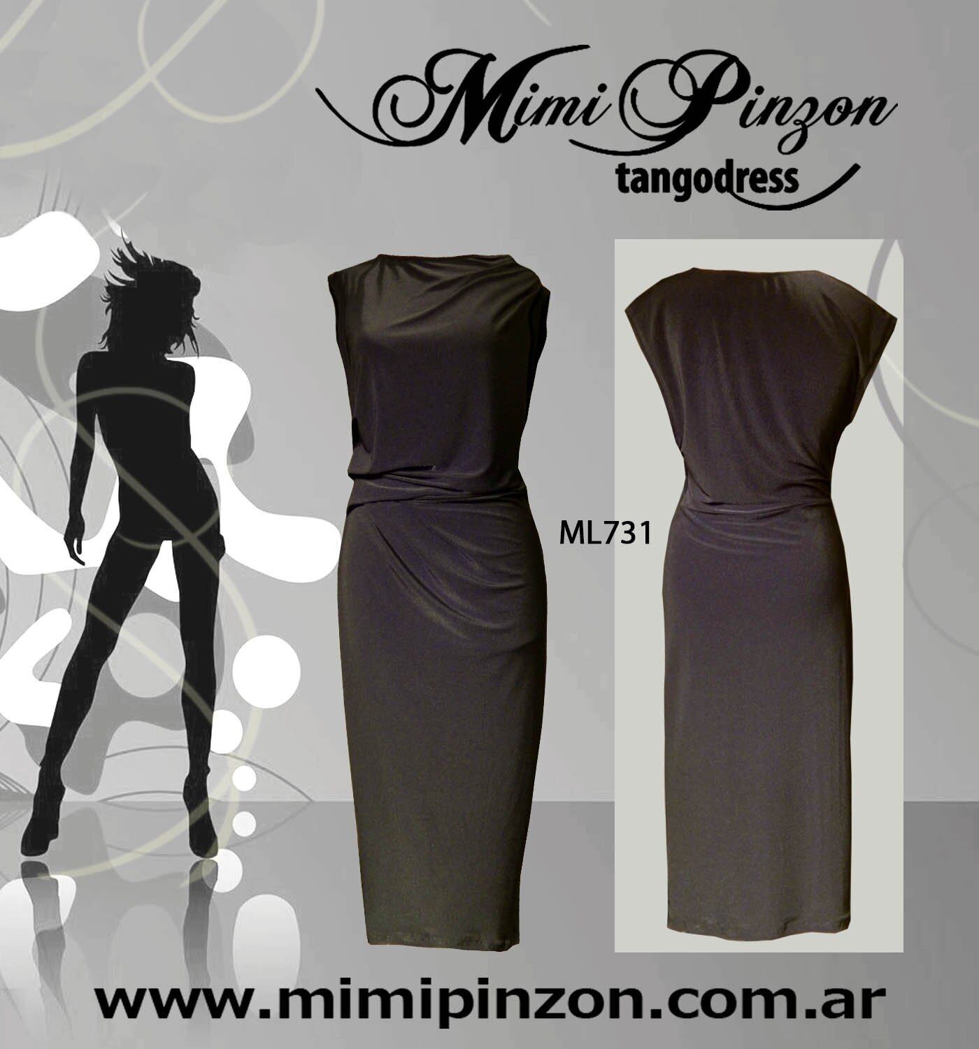 VESTIDO DE MIMI PINZON　ミロンガ用衣装　黒フレンチスリーブワンピース