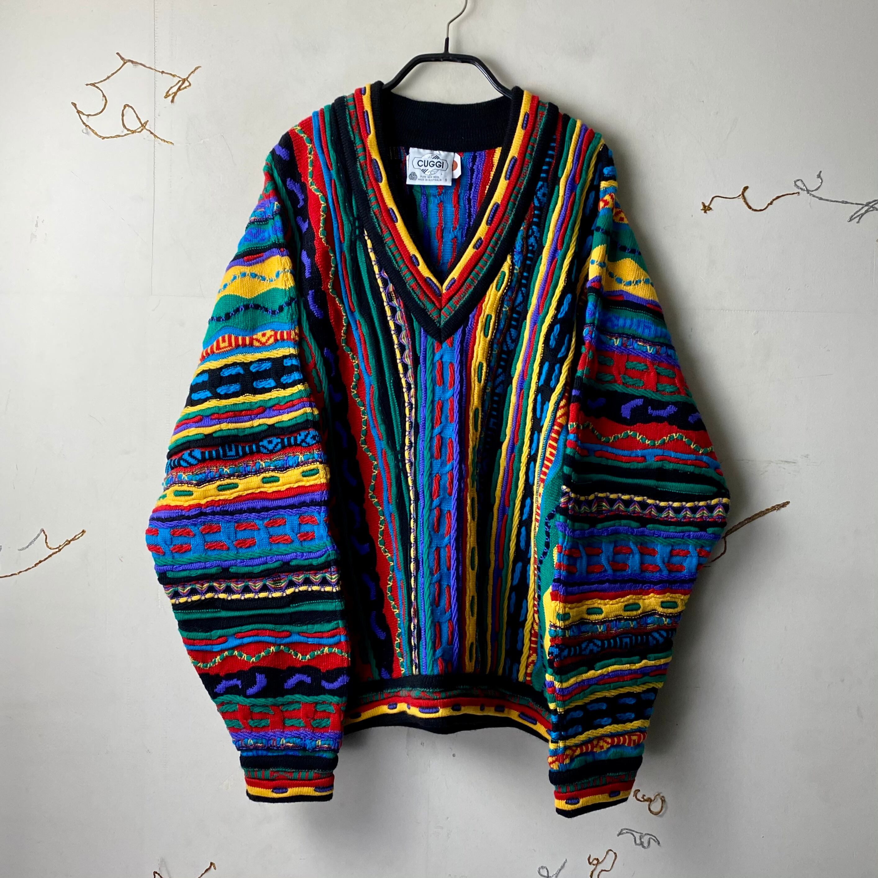 vintage COOGI 3D wool V-neck sweater | NOIR ONLINE