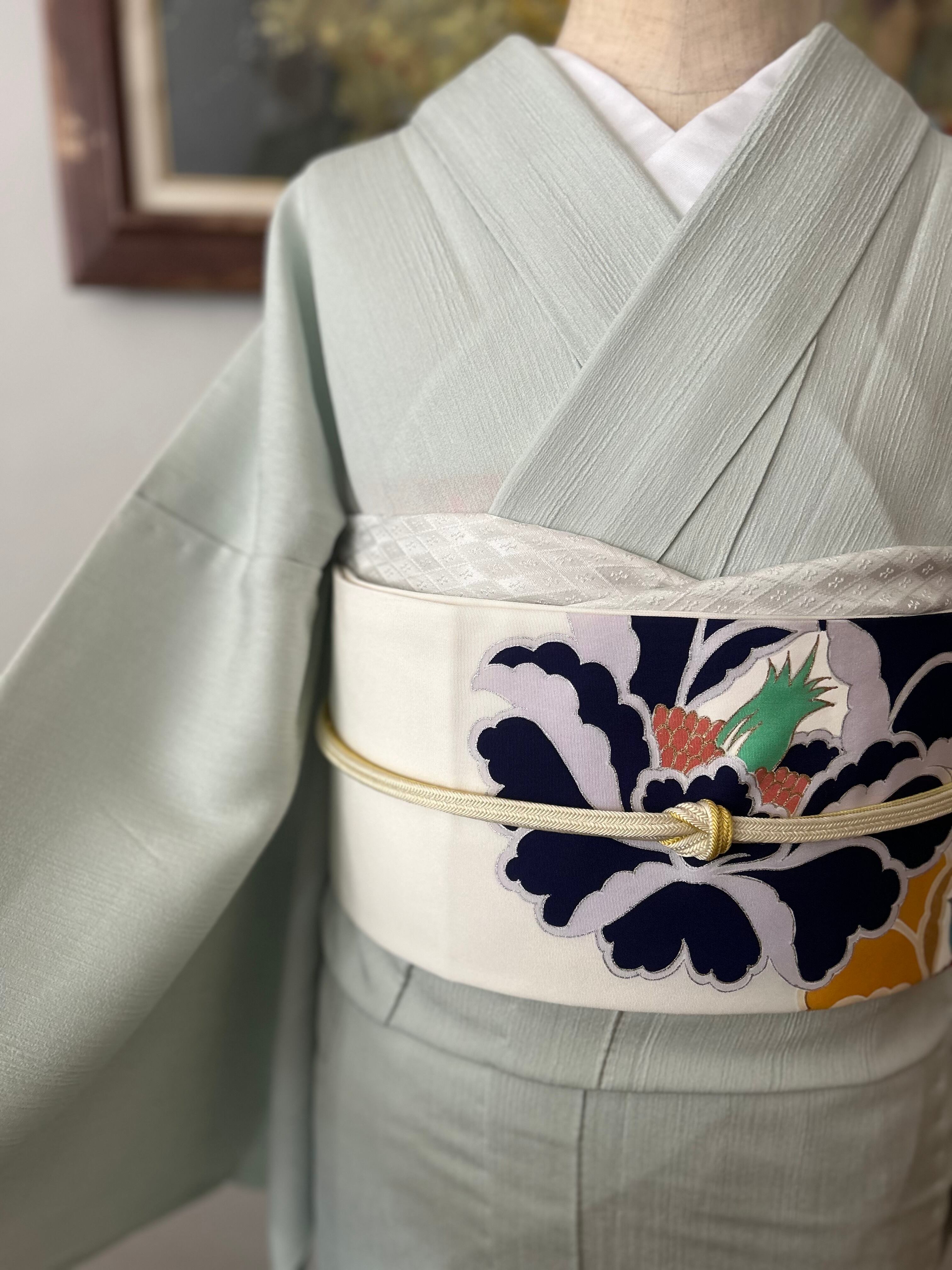 正絹 塩瀬 染め名古屋帯 未使用 お着物