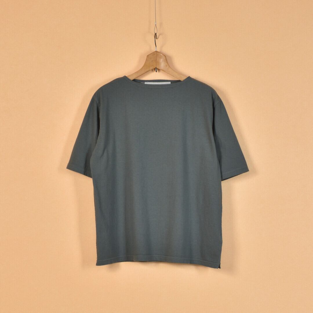 Fabrique en planete terre ファブリケアンプラネテール 後染め5分袖ボートネックTシャツ・オーシャングレイ