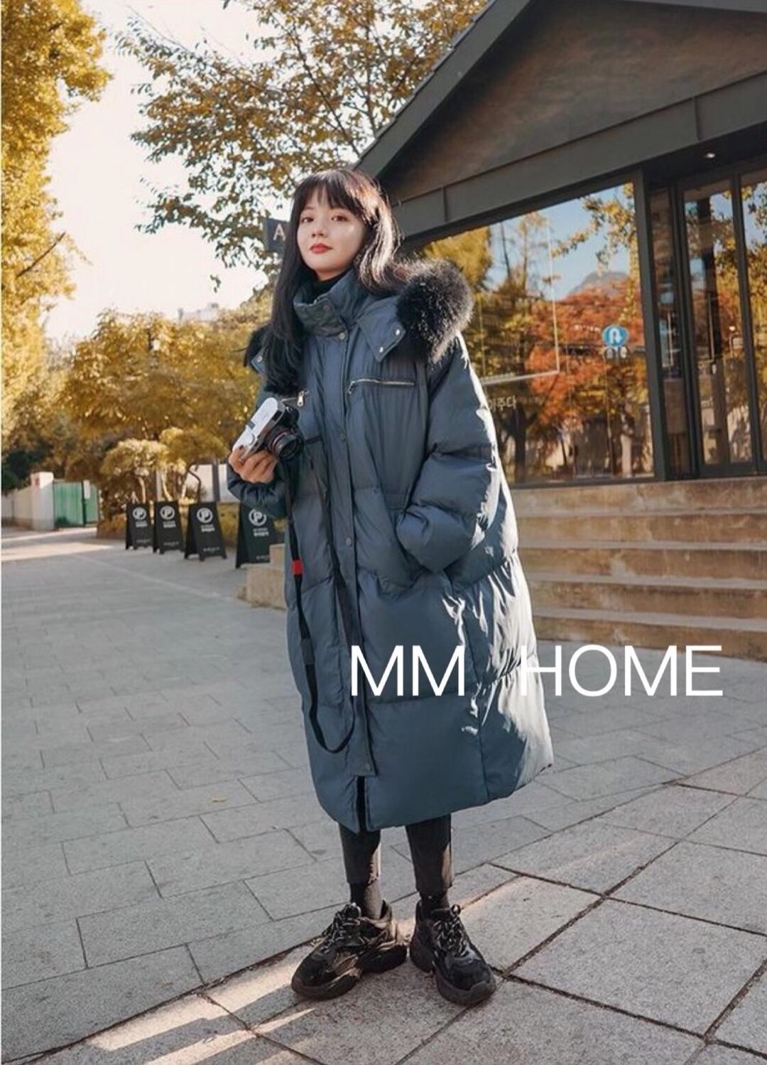 ボリュームファー付き　中綿ジップアップコート　AJ42441-6689　