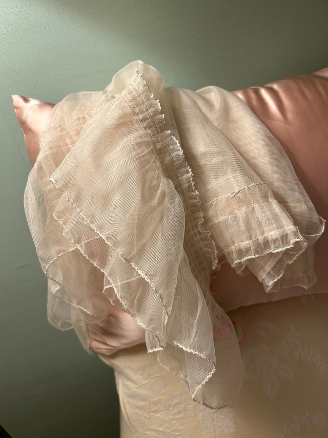 ベビーピンクのヴィンテージカーテン（A）