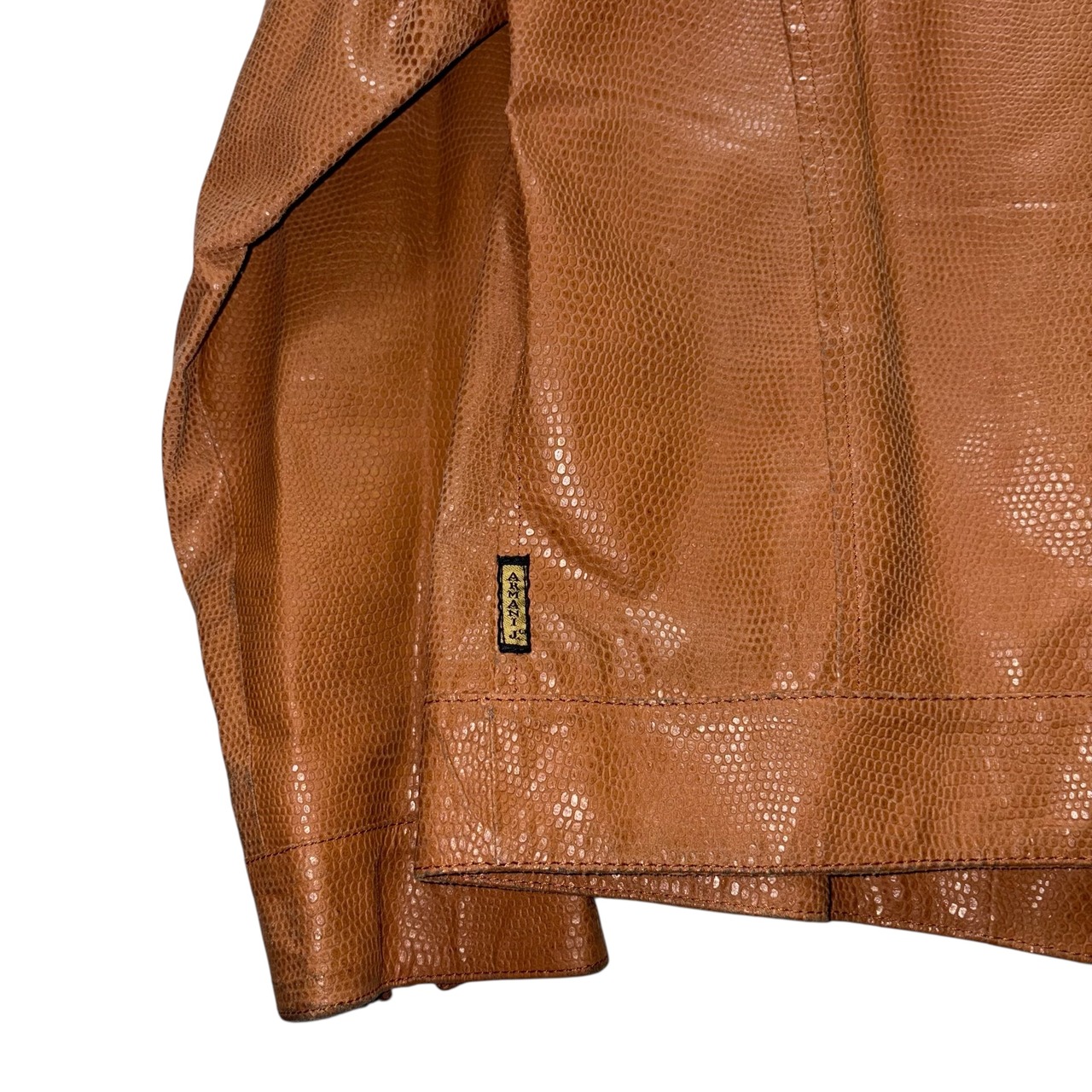 vintage ARMANI JEANS lizard embossed leather jacket