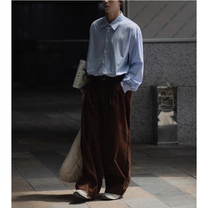 Two-tone striped oversized shirt 0470