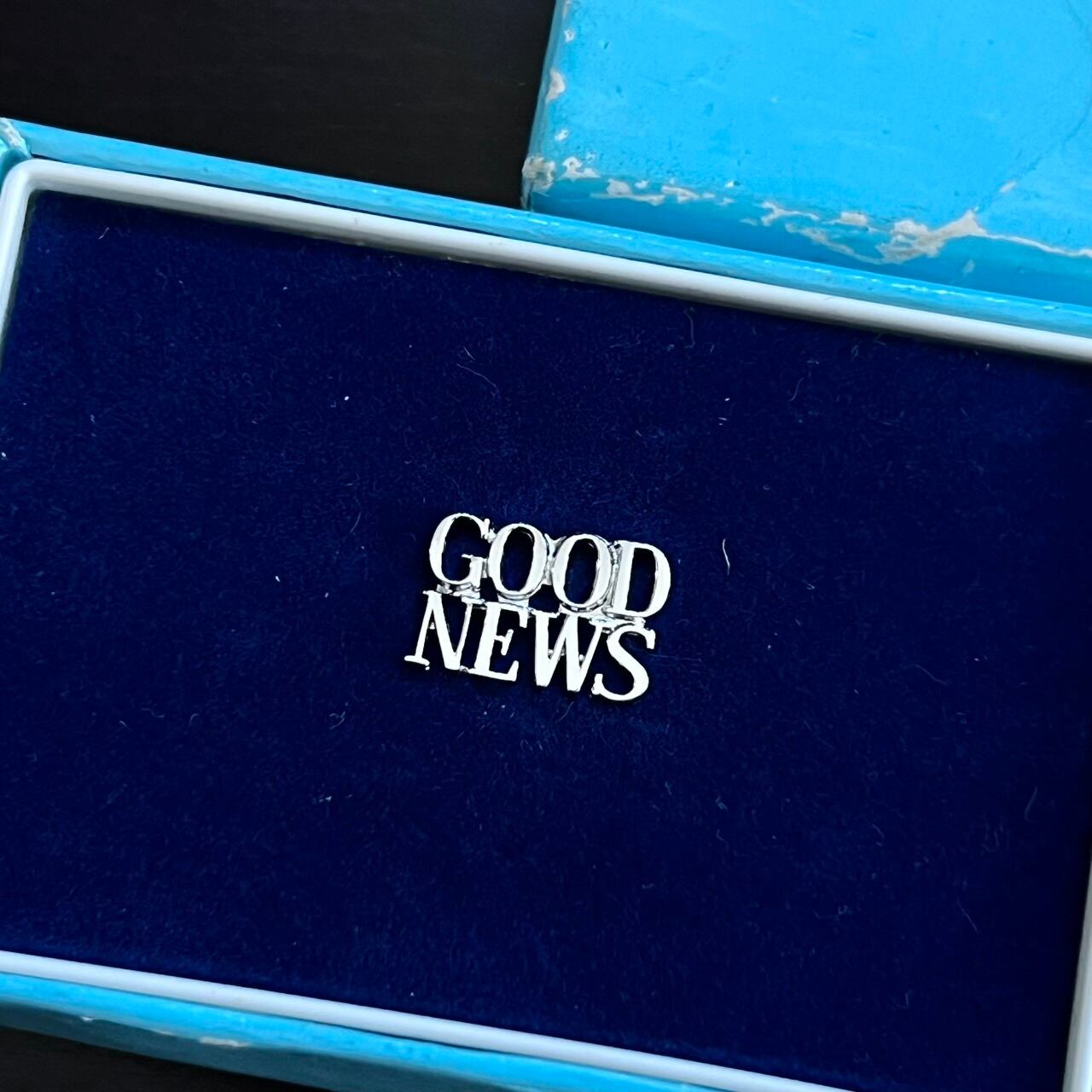 VINTAGE TIFFANY & CO. GOOD NEWS Pin Badge Sterling Silver