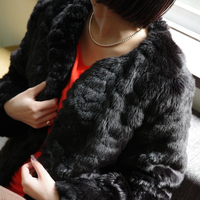 Vintage Short Black Fur Coat