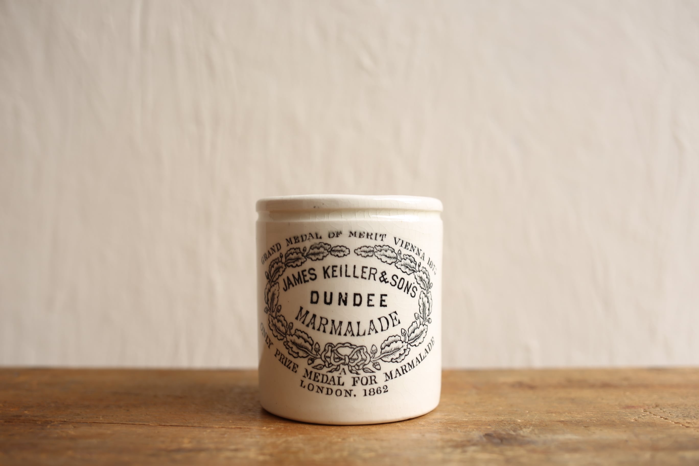 イギリス アンティーク ヴィンテージ DUNDEE マーマレード ジャー ポット (高さ9.6cm) N-01582