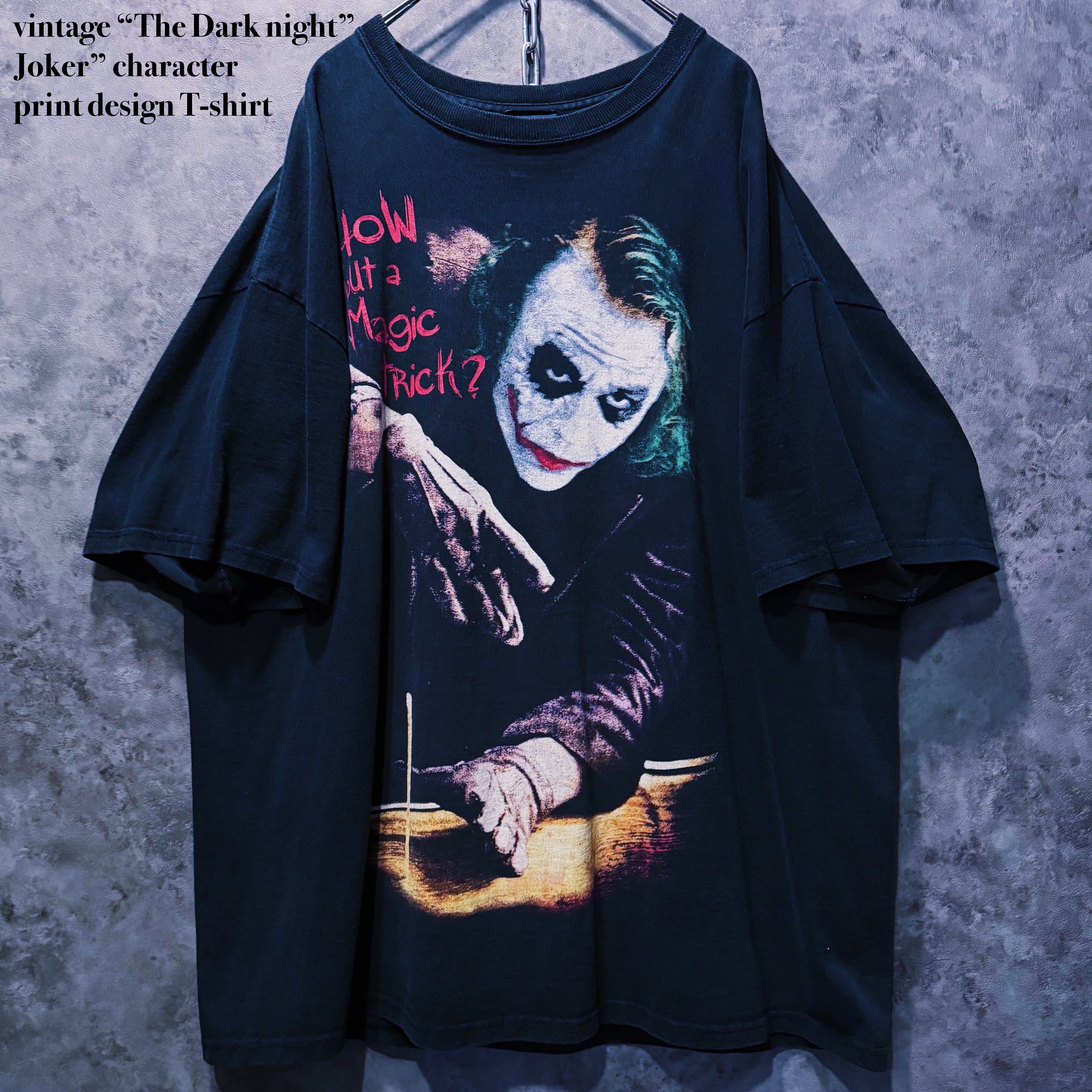 【doppio】vintage “The Dark night”Joker” character print design T-shirt