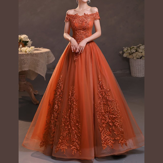 オフショルダーアラベスクHR 1357