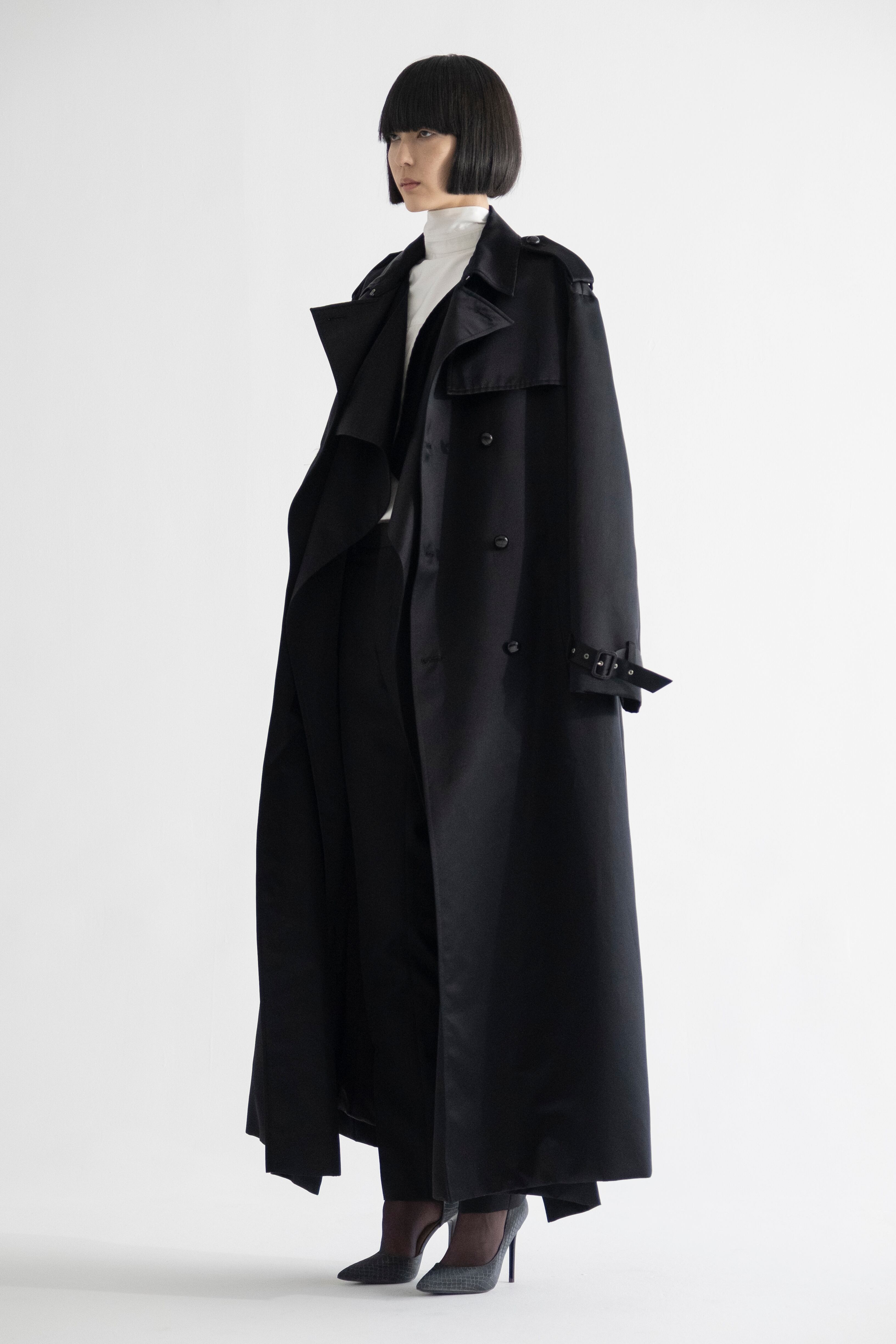 KEISUKEYOSHIDA leather trench coat