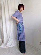 80’s Half sleeve strip pattern dress Made in U.S.A