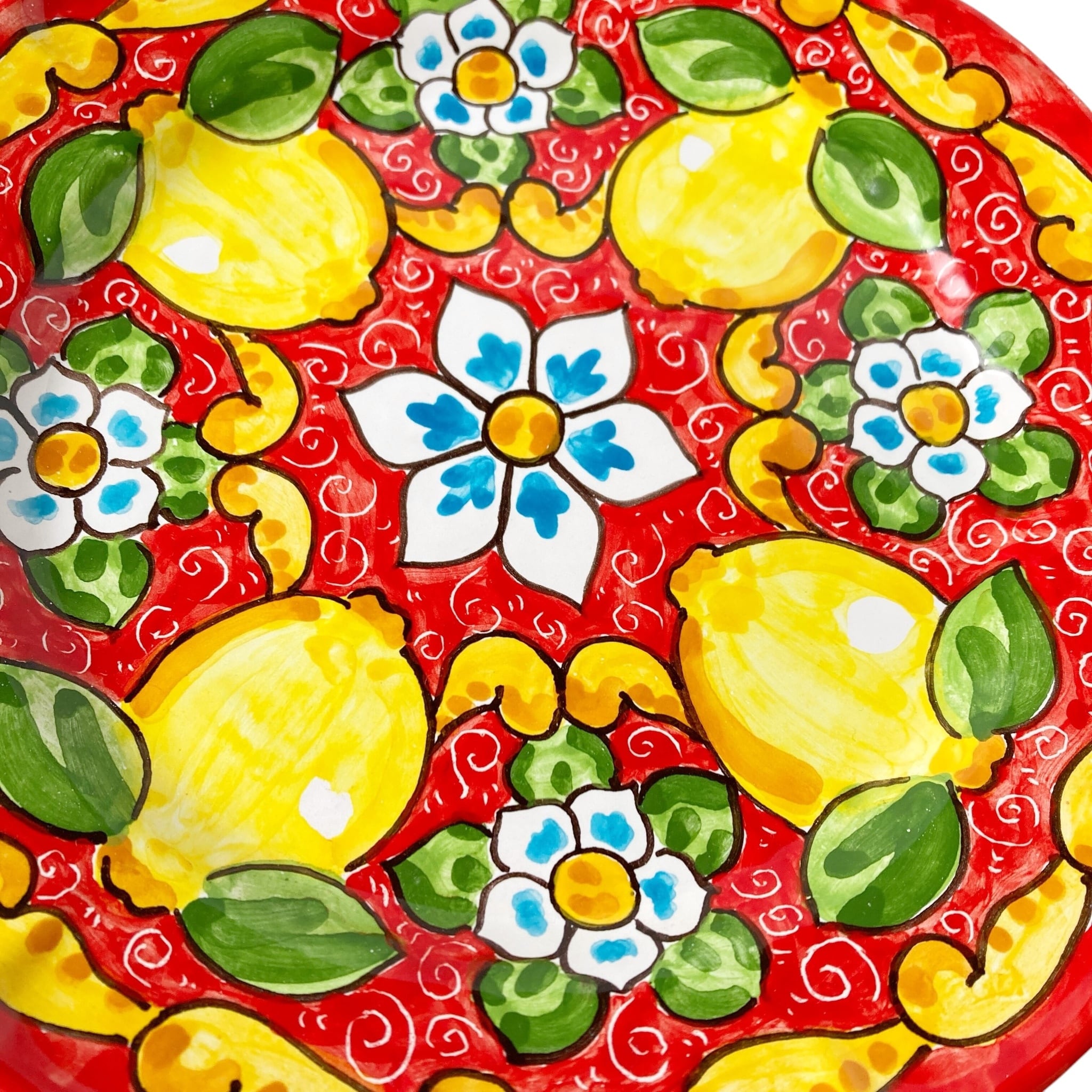 絵皿 26cm GEO047 マヨリカ焼き イタリア陶器 レモン柄 ディナー皿